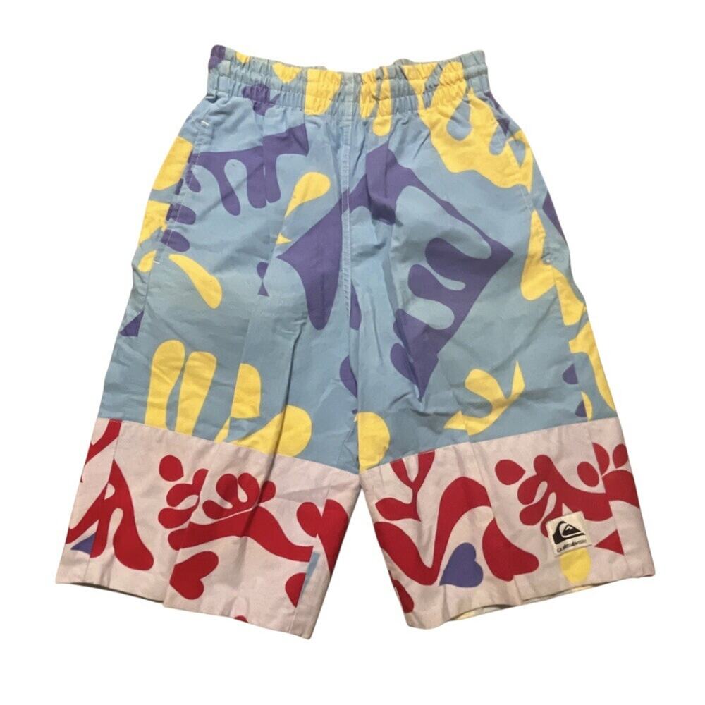 Quiksilver Shorts Men Medium Multicolor Floral Vintage 90s Cotton Surf Board USA